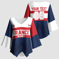 France Rugby Custom Kimono Sleeve Blouse Go Les Bleus Simple Style - Wonder Print Shop