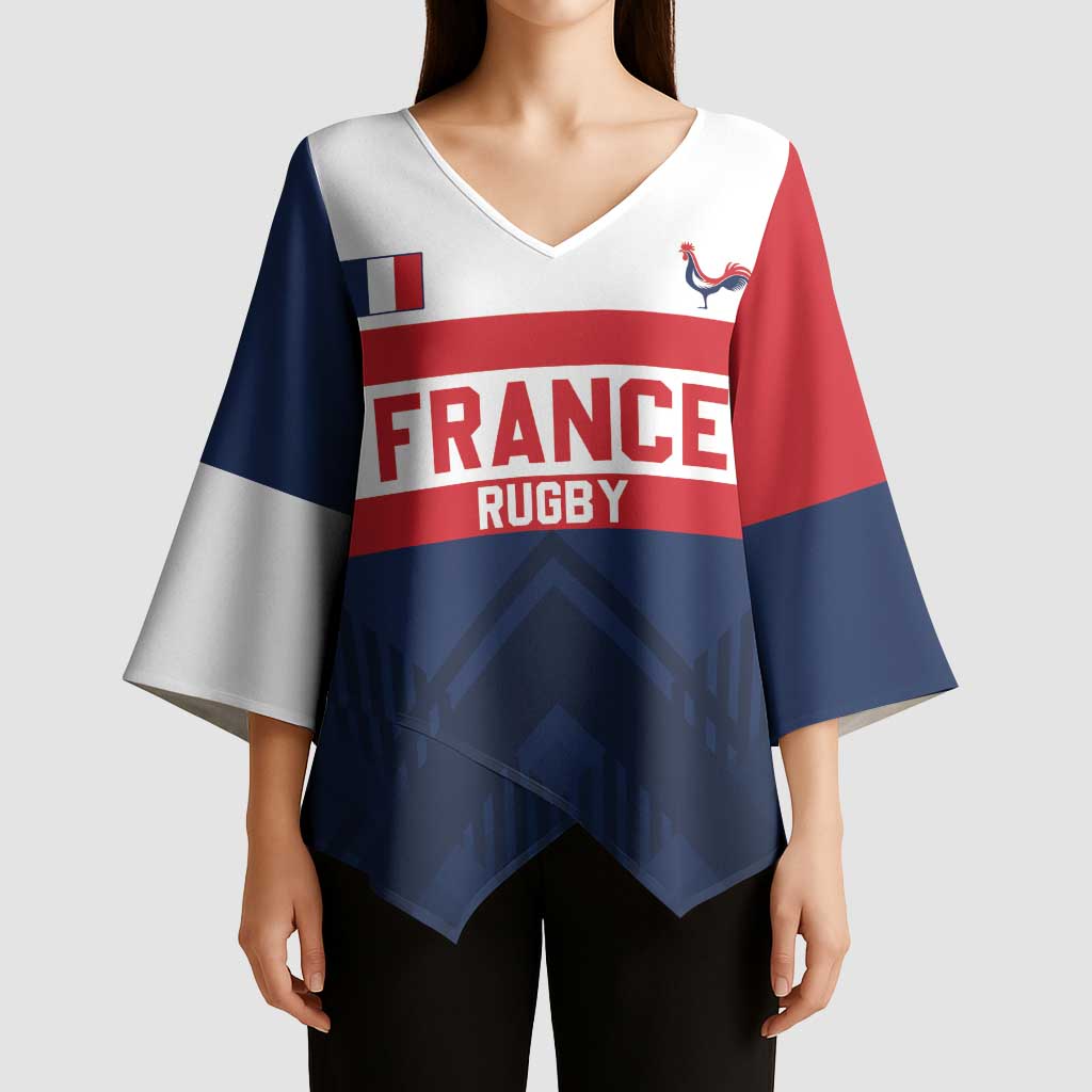 France Rugby Custom Kimono Sleeve Blouse Go Les Bleus Simple Style - Wonder Print Shop