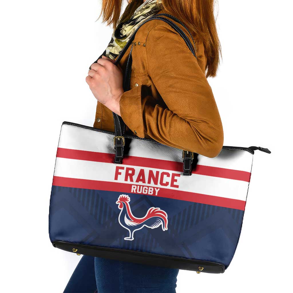 France Rugby Leather Tote Bag Go Les Bleus Simple Style - Wonder Print Shop