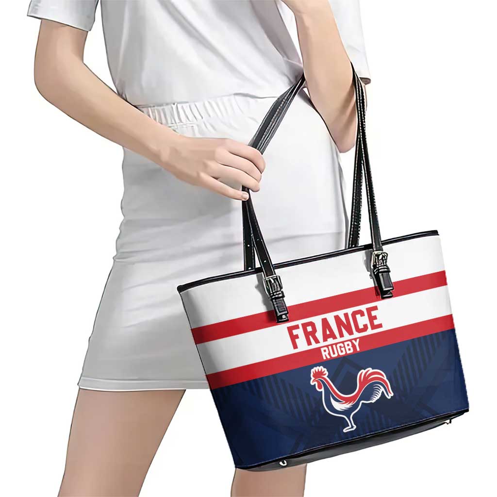 France Rugby Leather Tote Bag Go Les Bleus Simple Style - Wonder Print Shop