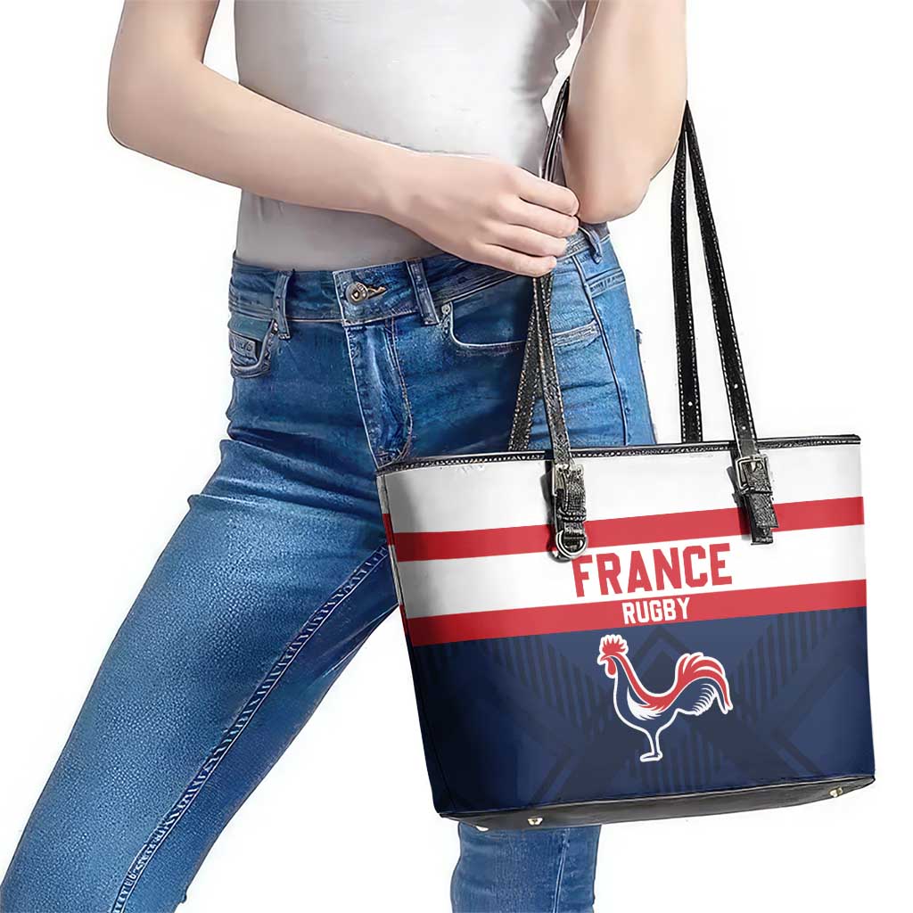 France Rugby Leather Tote Bag Go Les Bleus Simple Style - Wonder Print Shop