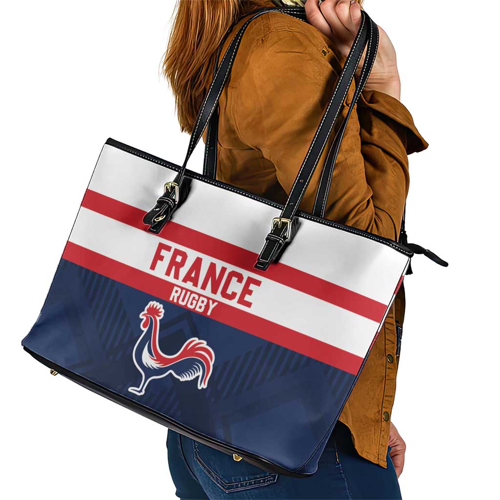 France Rugby Leather Tote Bag Go Les Bleus Simple Style - Wonder Print Shop