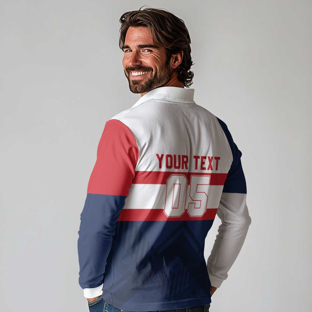 France Rugby Custom Long Sleeve Polo Shirt Go Les Bleus Simple Style - Wonder Print Shop