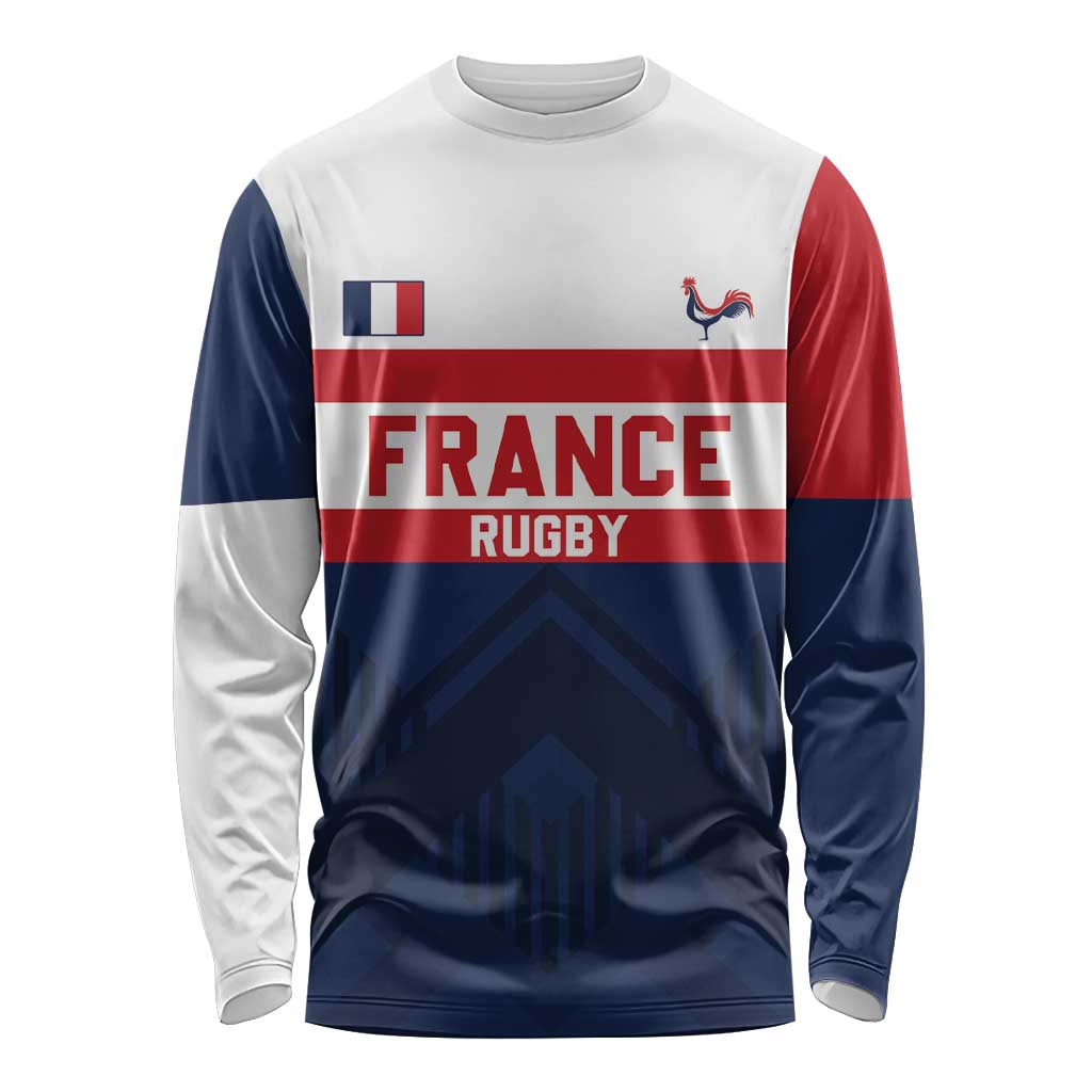 France Rugby Custom Long Sleeve Shirt Go Les Bleus Simple Style - Wonder Print Shop