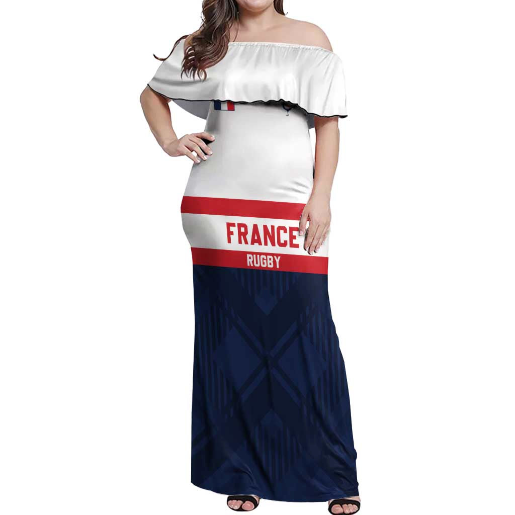 France Rugby Custom Off Shoulder Maxi Dress Go Les Bleus Simple Style - Wonder Print Shop