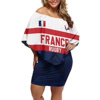 France Rugby Custom Off Shoulder Short Dress Go Les Bleus Simple Style - Wonder Print Shop