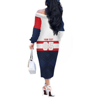 France Rugby Custom Off The Shoulder Long Sleeve Dress Go Les Bleus Simple Style - Wonder Print Shop