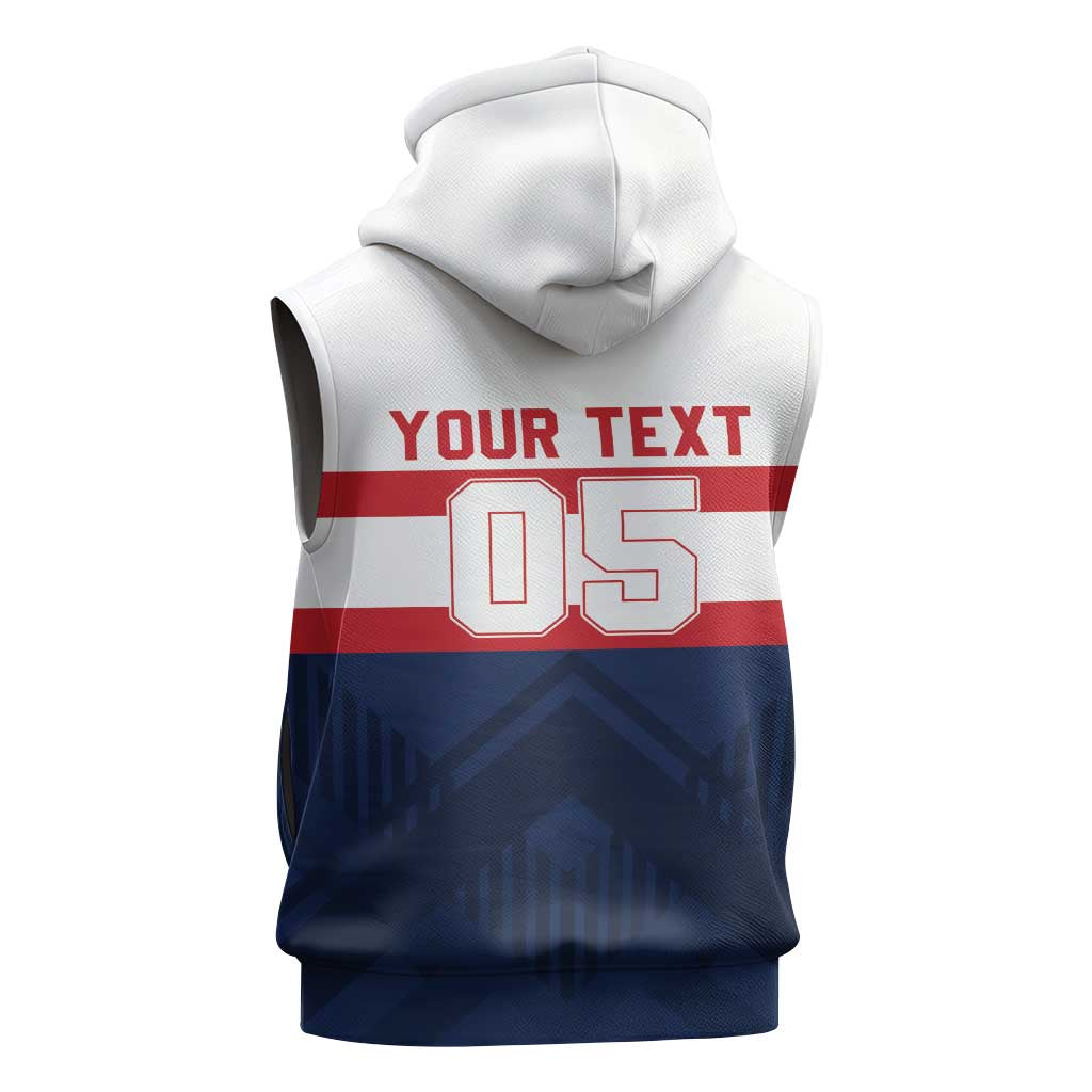 France Rugby Custom Sleeveless Hoodie Go Les Bleus Simple Style - Wonder Print Shop