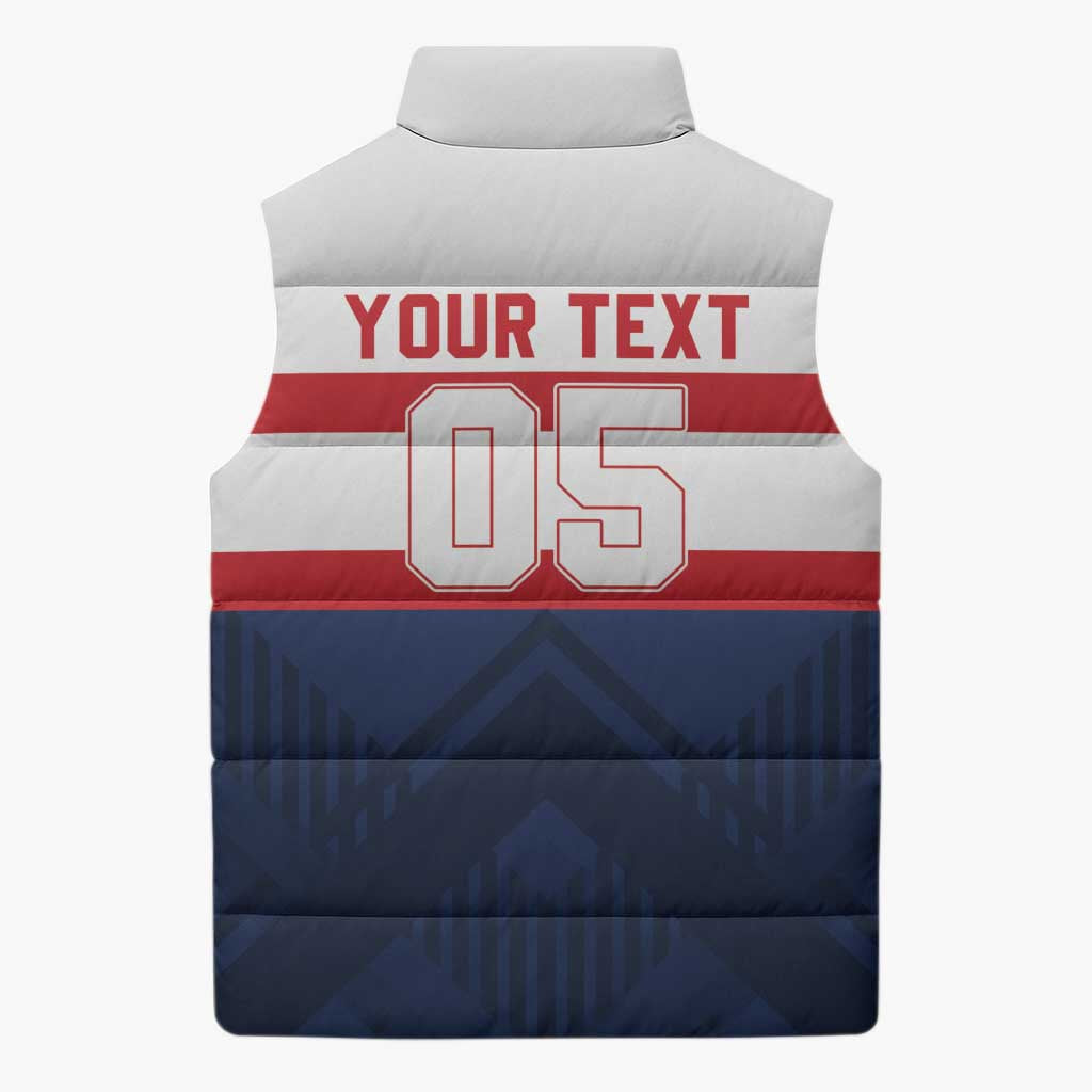 France Rugby Custom Sleeveless Puffer Jacket Go Les Bleus Simple Style - Wonder Print Shop