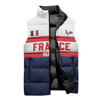 France Rugby Custom Sleeveless Puffer Jacket Go Les Bleus Simple Style - Wonder Print Shop
