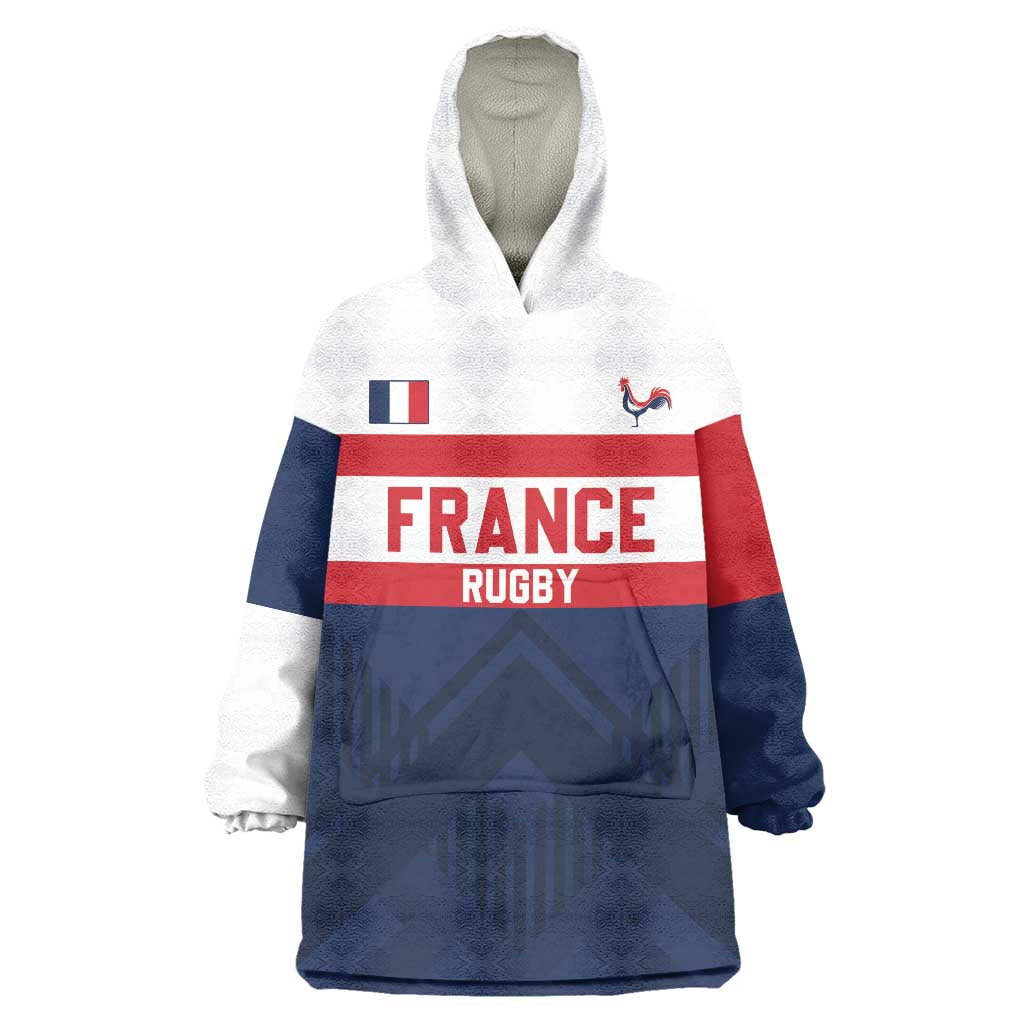 France Rugby Custom Wearable Blanket Hoodie Go Les Bleus Simple Style - Wonder Print Shop