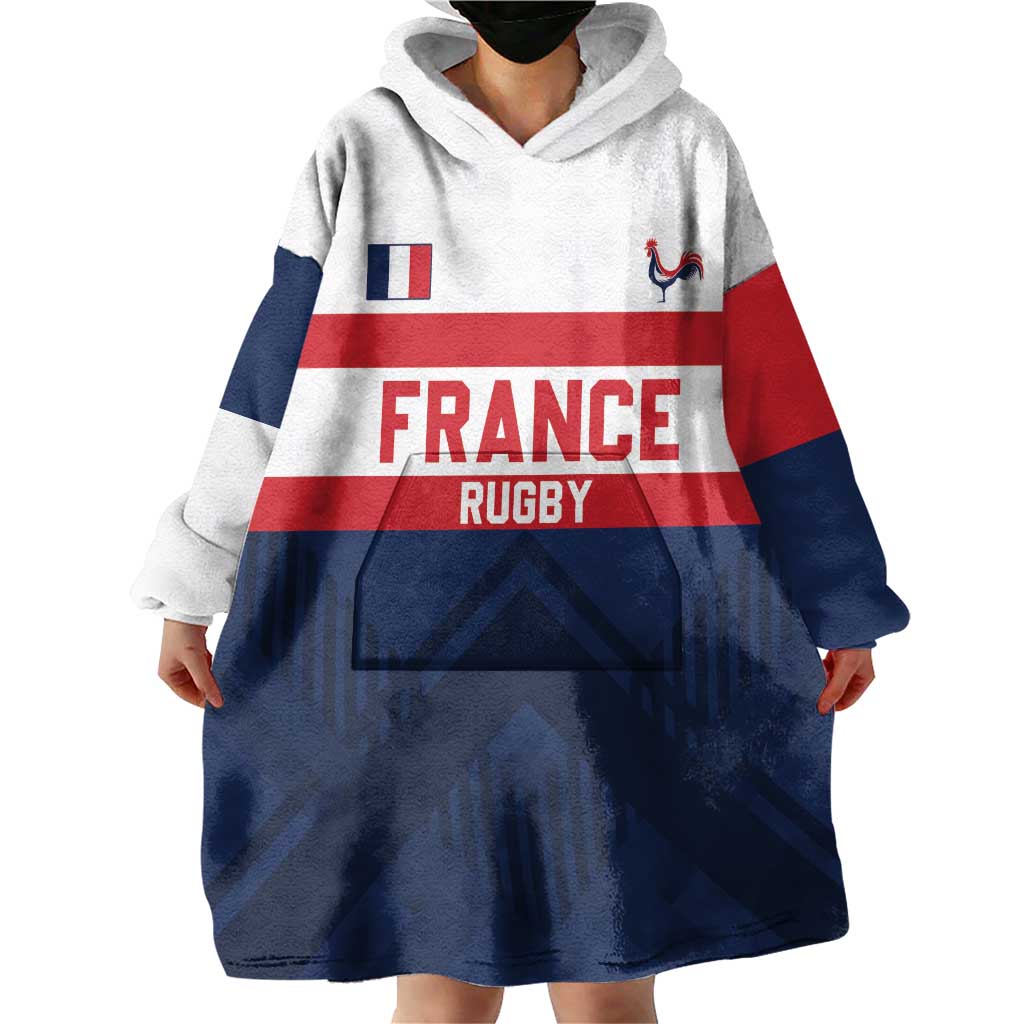 France Rugby Custom Wearable Blanket Hoodie Go Les Bleus Simple Style - Wonder Print Shop