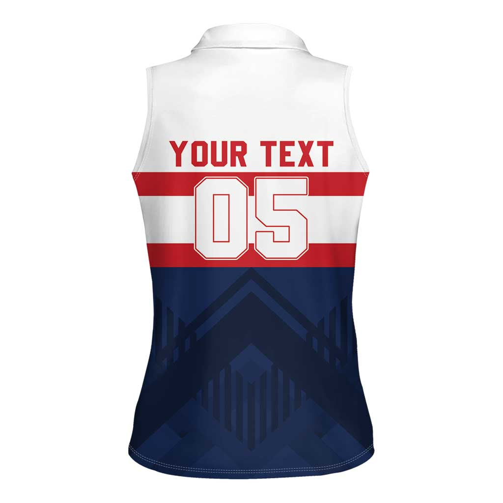 France Rugby Custom Women Sleeveless Polo Shirt Go Les Bleus Simple Style - Wonder Print Shop
