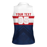 France Rugby Custom Women Sleeveless Polo Shirt Go Les Bleus Simple Style - Wonder Print Shop