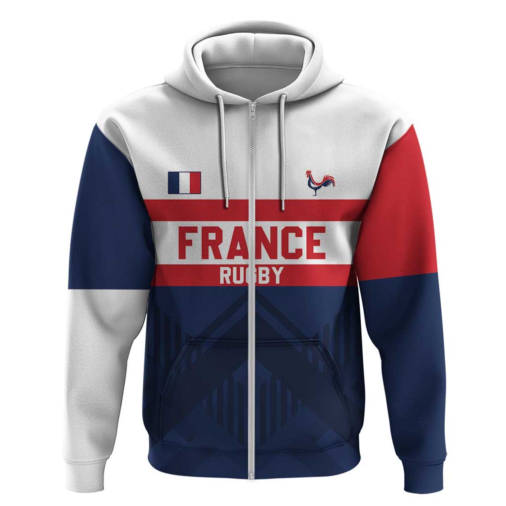 France Rugby Custom Zip Hoodie Go Les Bleus Simple Style - Wonder Print Shop