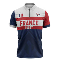France Rugby Custom Zipper Polo Shirt Go Les Bleus Simple Style - Wonder Print Shop