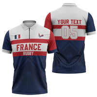 France Rugby Custom Zipper Polo Shirt Go Les Bleus Simple Style - Wonder Print Shop