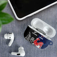 France And New Zealand Rugby AirPods Case Les Bleus Rooster With Maori Tiki - Wonder Print Shop
