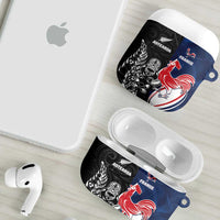 France And New Zealand Rugby AirPods Case Les Bleus Rooster With Maori Tiki - Wonder Print Shop