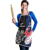 France And New Zealand Rugby Apron Les Bleus Rooster With Maori Tiki - Wonder Print Shop