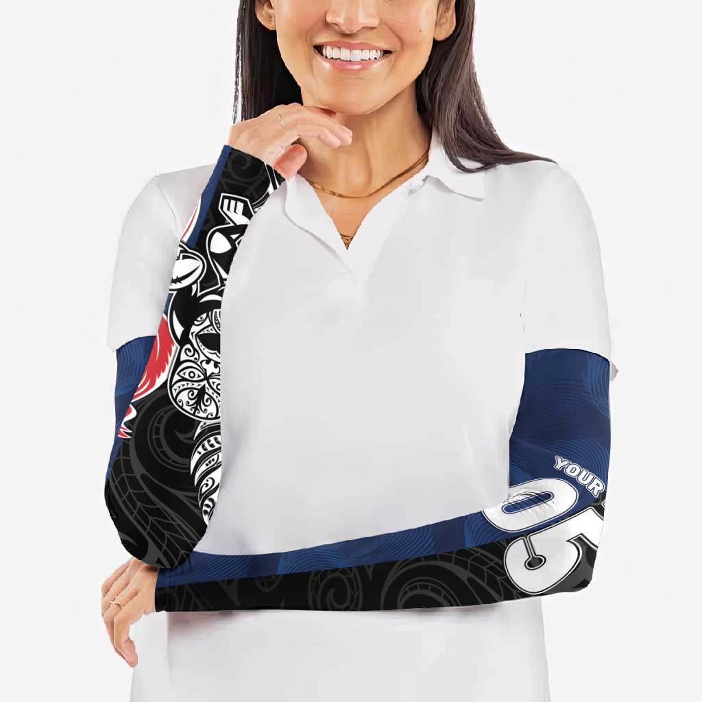 France And New Zealand Rugby Custom Arm Sleeves Les Bleus Rooster With Maori Tiki - Wonder Print Shop