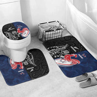 France And New Zealand Rugby Bathroom Set Les Bleus Rooster With Maori Tiki - Wonder Print Shop