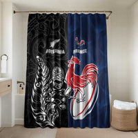 France And New Zealand Rugby Bathroom Set Les Bleus Rooster With Maori Tiki - Wonder Print Shop