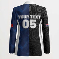 France And New Zealand Rugby Custom Blazer Les Bleus Rooster With Maori Tiki - Wonder Print Shop
