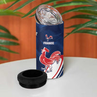 France And New Zealand Rugby Custom 4 in 1 Can Cooler Tumbler Les Bleus Rooster With Maori Tiki - Wonder Print Shop
