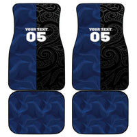 France And New Zealand Rugby Custom Car Mats Les Bleus Rooster With Maori Tiki - Wonder Print Shop