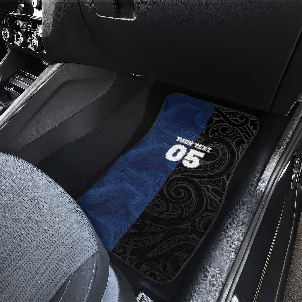 France And New Zealand Rugby Custom Car Mats Les Bleus Rooster With Maori Tiki - Wonder Print Shop