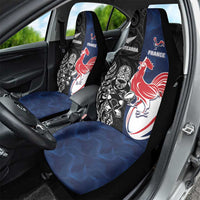 France And New Zealand Rugby Car Seat Cover Les Bleus Rooster With Maori Tiki - Wonder Print Shop