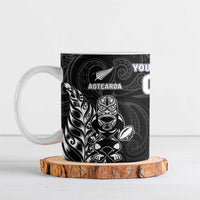France And New Zealand Rugby Custom Ceramic Mug Les Bleus Rooster With Maori Tiki - Wonder Print Shop