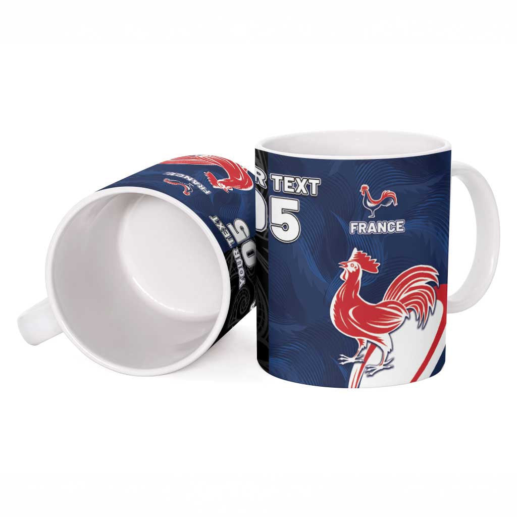 France And New Zealand Rugby Custom Ceramic Mug Les Bleus Rooster With Maori Tiki - Wonder Print Shop