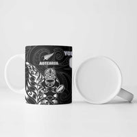 France And New Zealand Rugby Custom Ceramic Mug Les Bleus Rooster With Maori Tiki - Wonder Print Shop