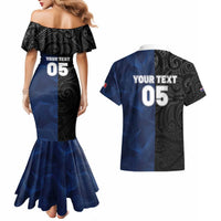France And New Zealand Rugby Custom Couples Matching Mermaid Dress and Hawaiian Shirt Les Bleus Rooster With Maori Tiki - Wonder Print Shop