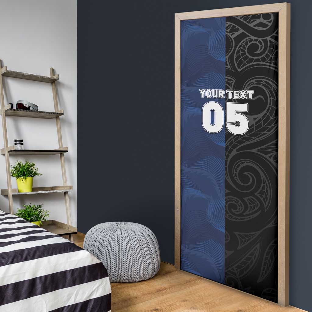 France And New Zealand Rugby Custom Door Cover Les Bleus Rooster With Maori Tiki - Wonder Print Shop