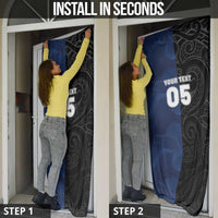 France And New Zealand Rugby Custom Door Cover Les Bleus Rooster With Maori Tiki - Wonder Print Shop