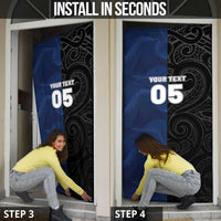 France And New Zealand Rugby Custom Door Cover Les Bleus Rooster With Maori Tiki - Wonder Print Shop