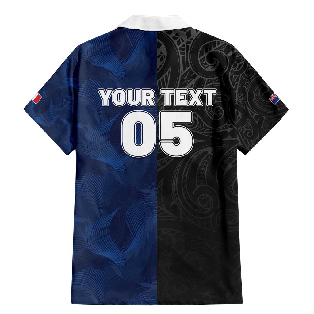 France And New Zealand Rugby Custom Family Matching Mermaid Dress and Hawaiian Shirt Les Bleus Rooster With Maori Tiki - Wonder Print Shop