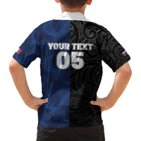 France And New Zealand Rugby Custom Family Matching Off The Shoulder Long Sleeve Dress and Hawaiian Shirt Les Bleus Rooster With Maori Tiki - Wonder Print Shop