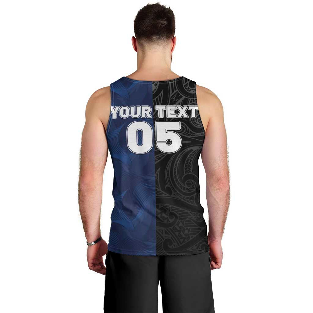 France And New Zealand Rugby Custom Men Tank Top Les Bleus Rooster With Maori Tiki - Wonder Print Shop