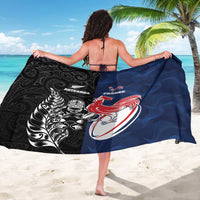 France And New Zealand Rugby Sarong Les Bleus Rooster With Maori Tiki - Wonder Print Shop