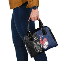 France And New Zealand Rugby Shoulder Handbag Les Bleus Rooster With Maori Tiki - Wonder Print Shop