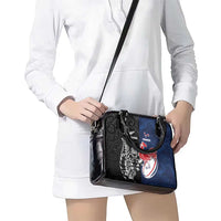 France And New Zealand Rugby Shoulder Handbag Les Bleus Rooster With Maori Tiki - Wonder Print Shop