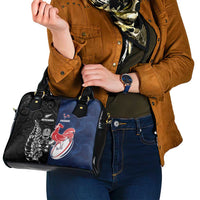 France And New Zealand Rugby Shoulder Handbag Les Bleus Rooster With Maori Tiki - Wonder Print Shop