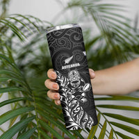 France And New Zealand Rugby Custom Skinny Tumbler Les Bleus Rooster With Maori Tiki - Wonder Print Shop