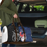 France And New Zealand Rugby Travel Bag Les Bleus Rooster With Maori Tiki - Wonder Print Shop