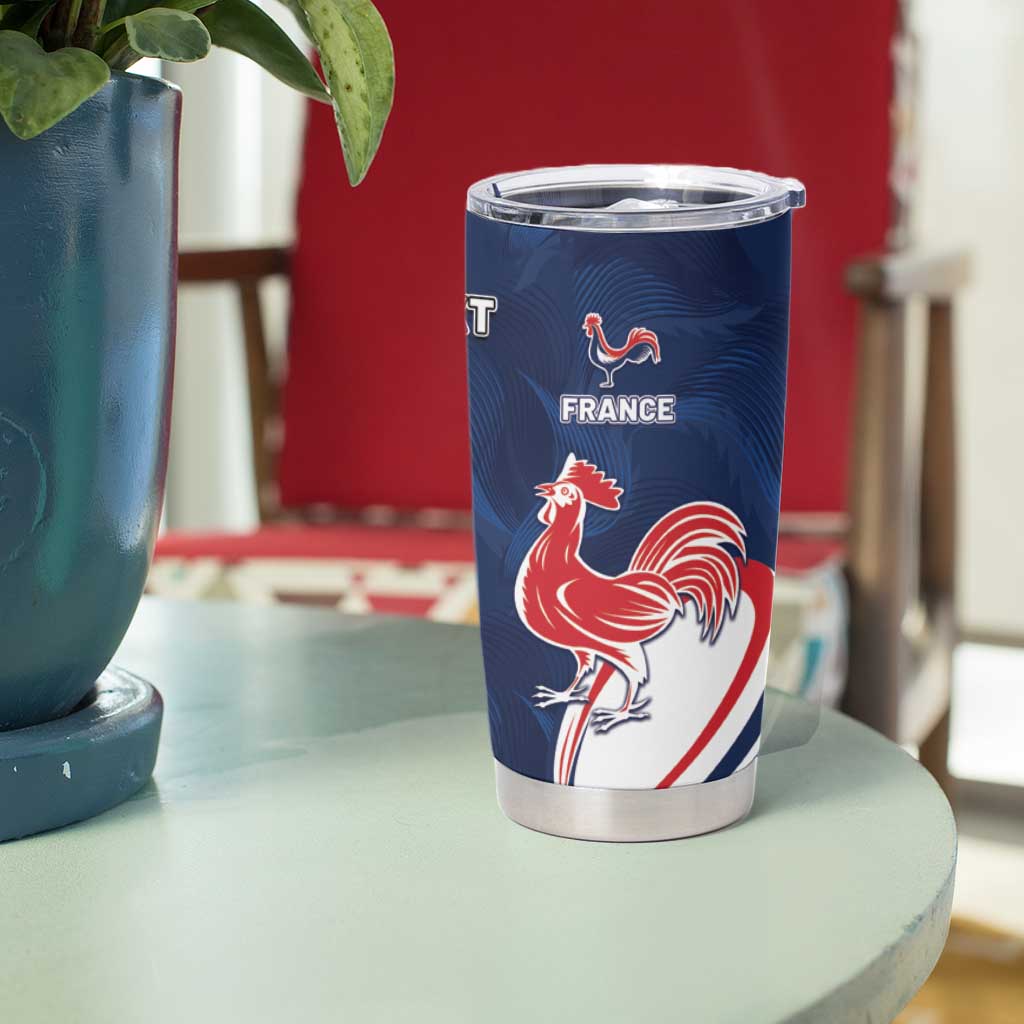 France And New Zealand Rugby Custom Tumbler Cup Les Bleus Rooster With Maori Tiki - Wonder Print Shop