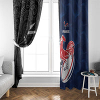 France And New Zealand Rugby Window Curtain Les Bleus Rooster With Maori Tiki - Wonder Print Shop